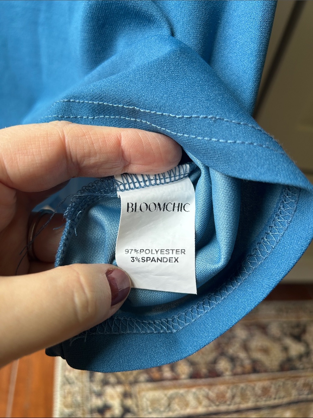 BloomChic Blue Square-Neck Peplum Tunic - Picture 2 of 4